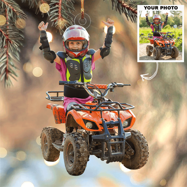 Born To Ride - Personalized Photo Mica Ornament - Christmas Gift For Family, Family Members