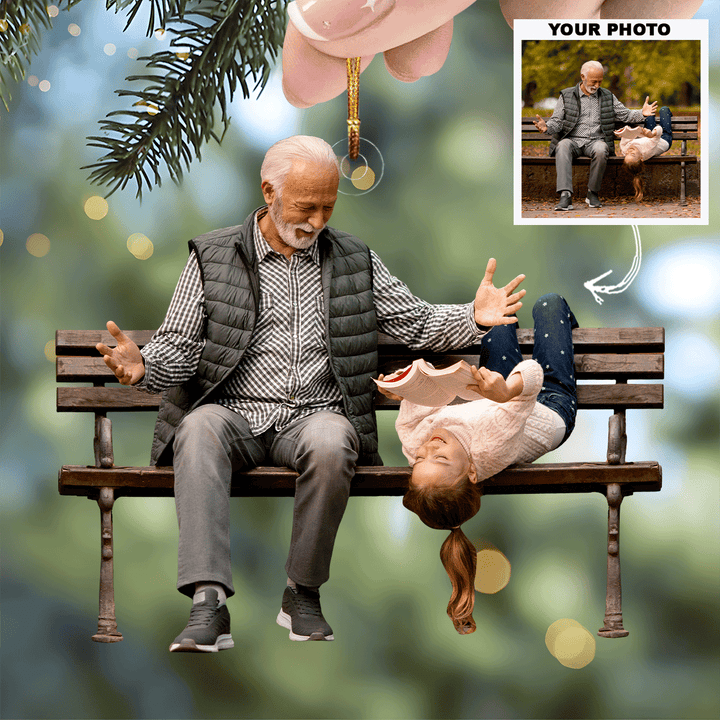 Grandpa’s Best Friend - Personalized Photo Mica Ornament - Christmas Gift For Family, Family Members