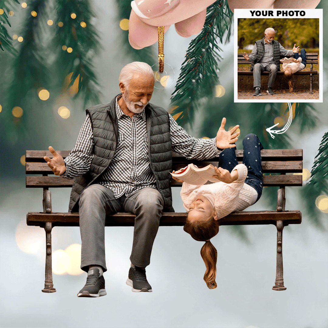 Grandpa’s Best Friend - Personalized Photo Mica Ornament - Christmas Gift For Family, Family Members