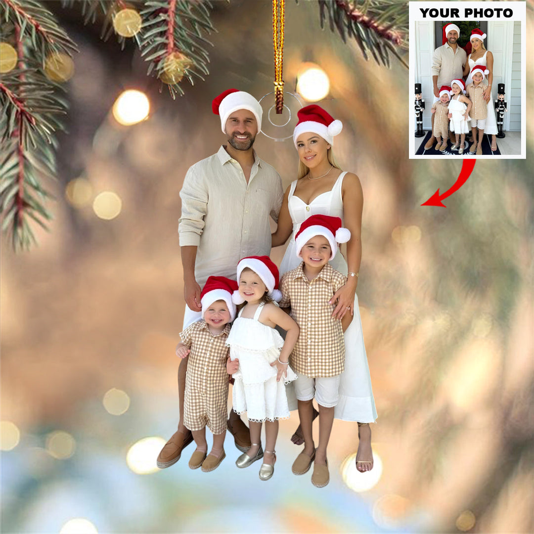 The Cozy Holiday - Personalized Photo Mica Ornament - Christmas Gift For Family Members