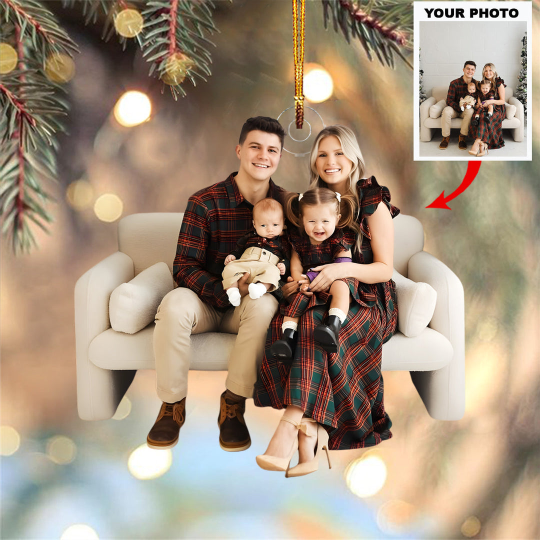 The Joyful Family - Personalized Photo Mica Ornament - Christmas Gift For Family Members