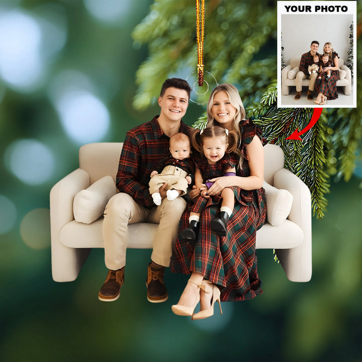 The Joyful Family - Personalized Photo Mica Ornament - Christmas Gift For Family Members