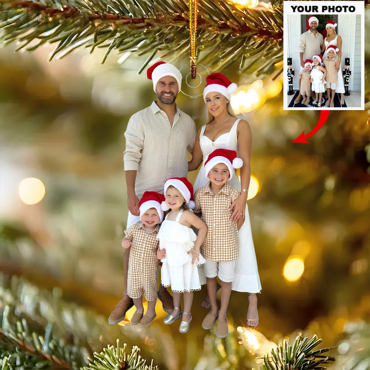 The Cozy Holiday - Personalized Photo Mica Ornament - Christmas Gift For Family Members