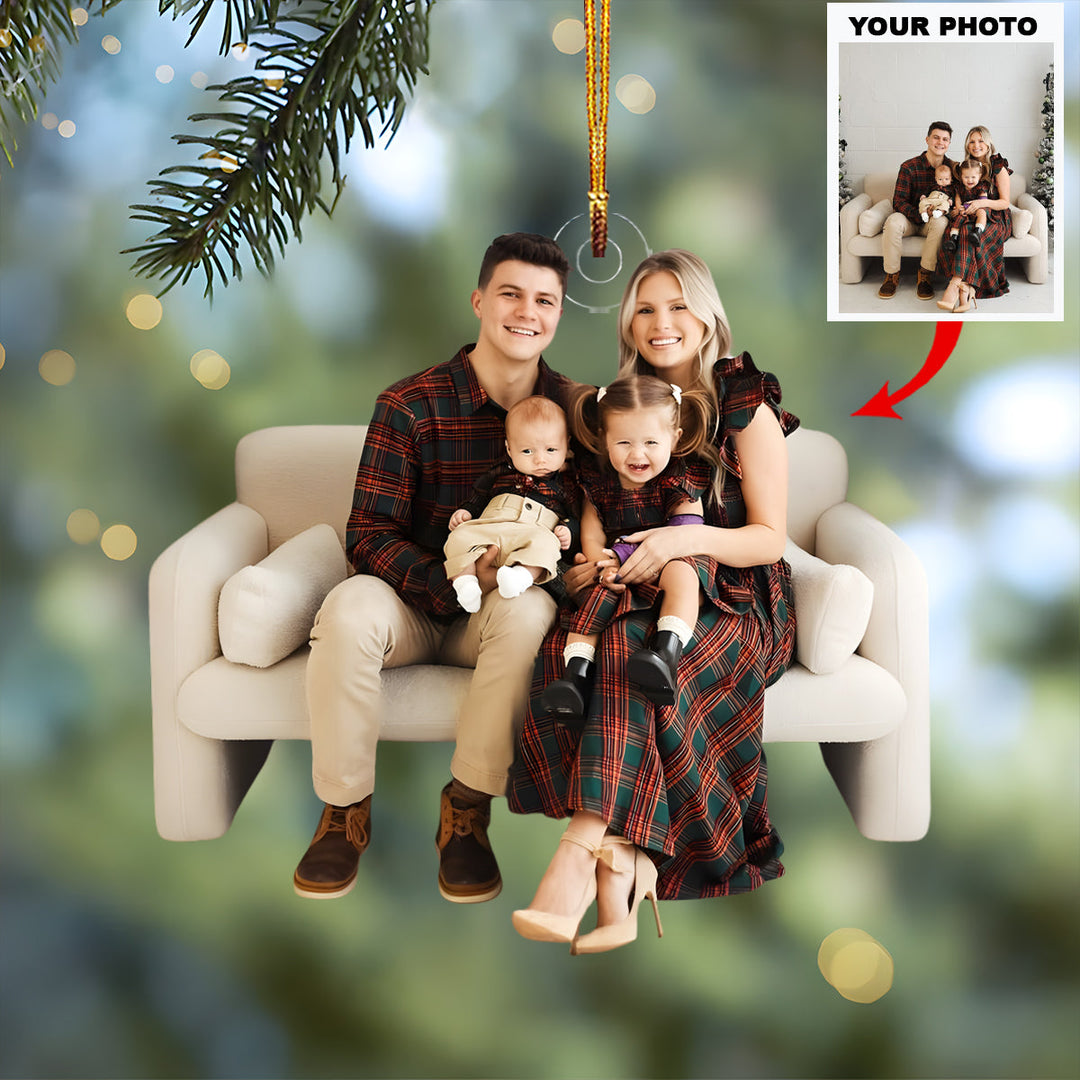 The Joyful Family - Personalized Photo Mica Ornament - Christmas Gift For Family Members