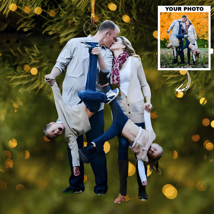 Family Love Forever - Personalized Photo Mica Ornament - Christmas Gift For Family, Family Members