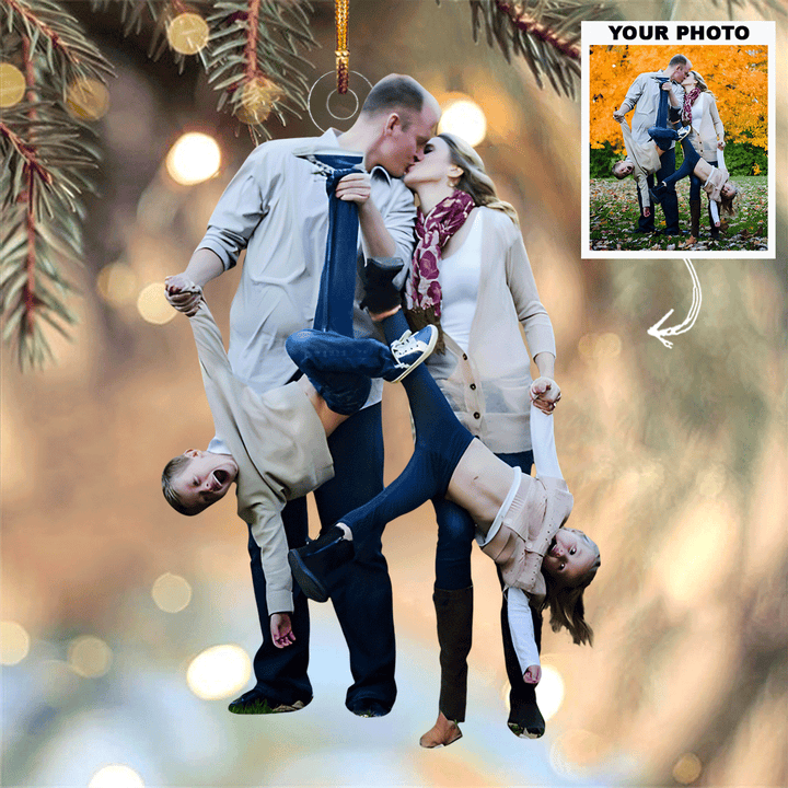 Family Love Forever - Personalized Photo Mica Ornament - Christmas Gift For Family, Family Members