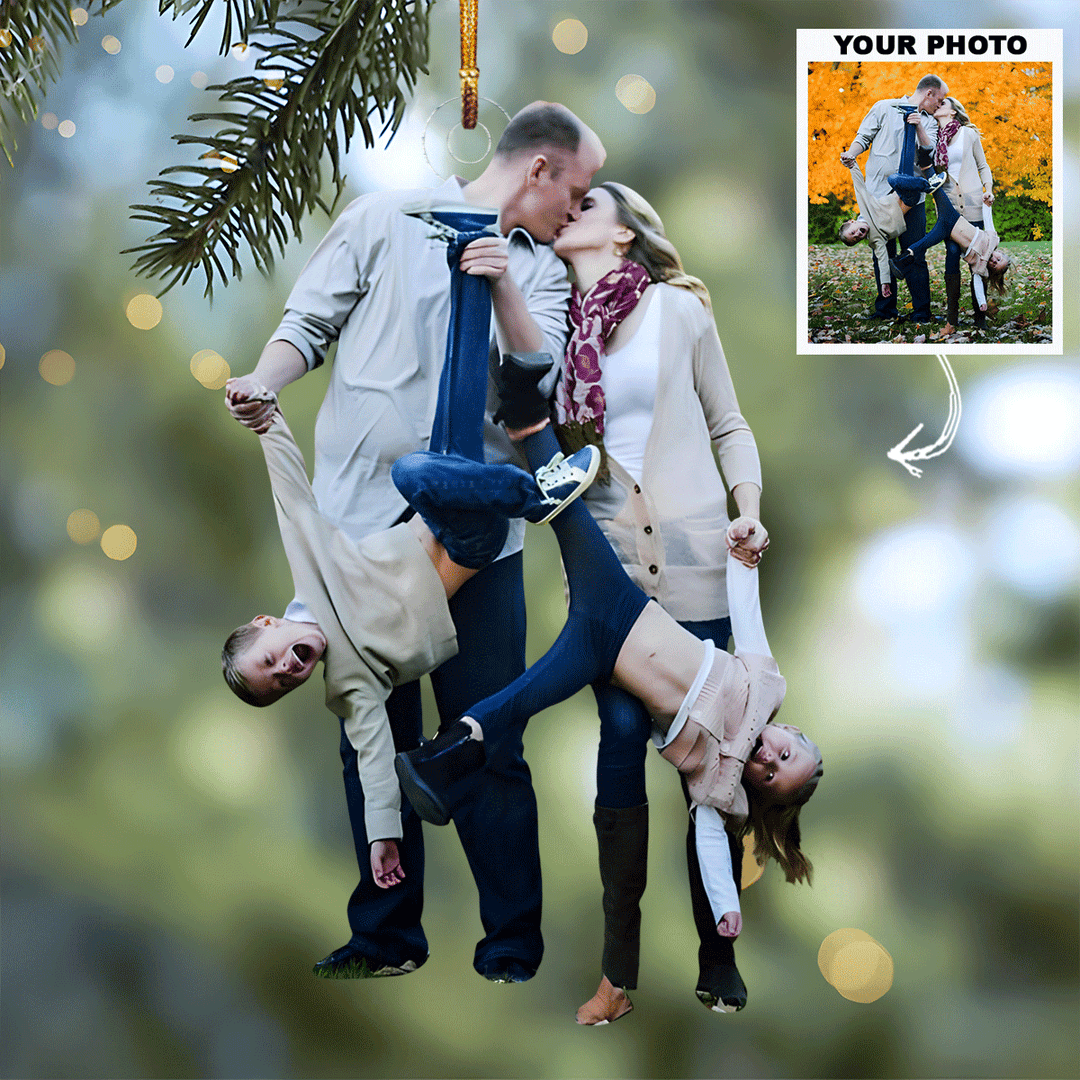 Family Love Forever - Personalized Photo Mica Ornament - Christmas Gift For Family, Family Members