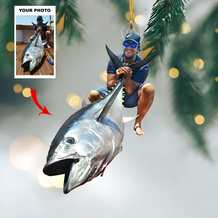 Fintastic Christmas - Personalized Photo Mica Ornament - Christmas Gift For Fishing Lover