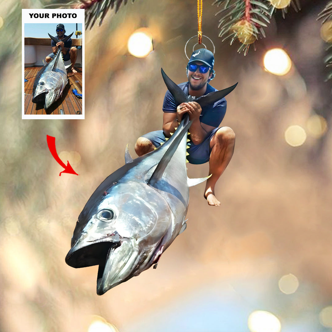 Fintastic Christmas - Personalized Photo Mica Ornament - Christmas Gift For Fishing Lover