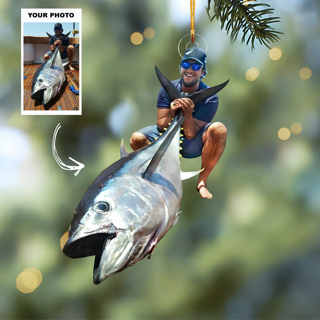 Fintastic Christmas - Personalized Photo Mica Ornament - Christmas Gift For Fishing Lover