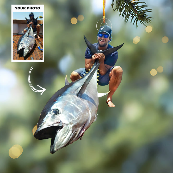 Fintastic Christmas - Personalized Photo Mica Ornament - Christmas Gift For Fishing Lover