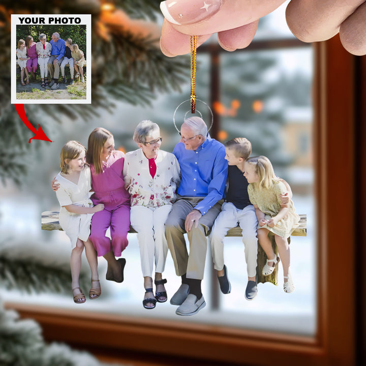 Merry Family - Personalized Photo Mica Ornament - Customized Your Photo Ornament - Christmas Gift For Family Members