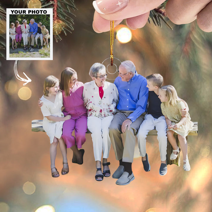 Merry Family - Personalized Photo Mica Ornament - Customized Your Photo Ornament - Christmas Gift For Family Members