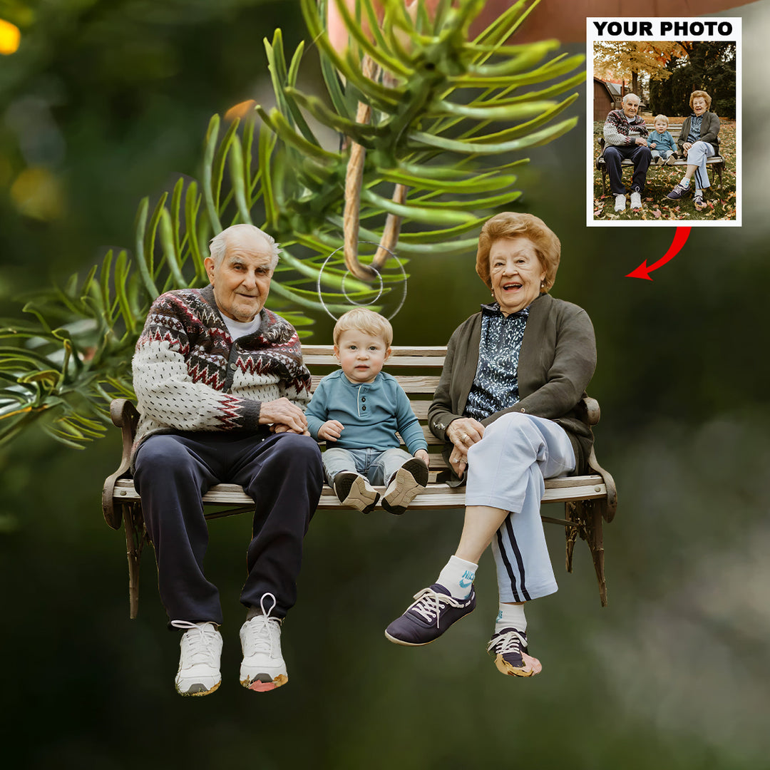 Joyful Family - Personalized Photo Mica Ornament - Customized Your Photo Ornament - Christmas Gift For Family Members