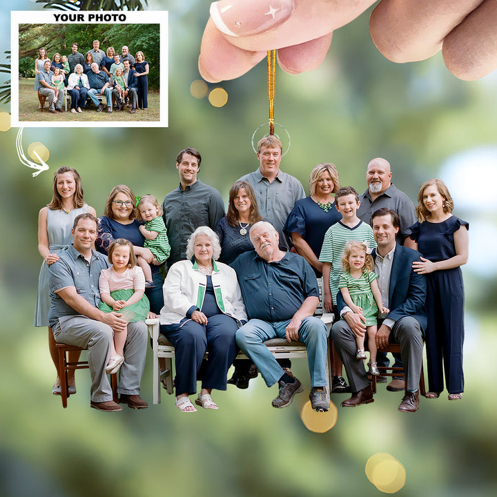 Our Little World - Personalized Photo Mica Ornament - Customized Your Photo Ornament - Christmas Gift For Family