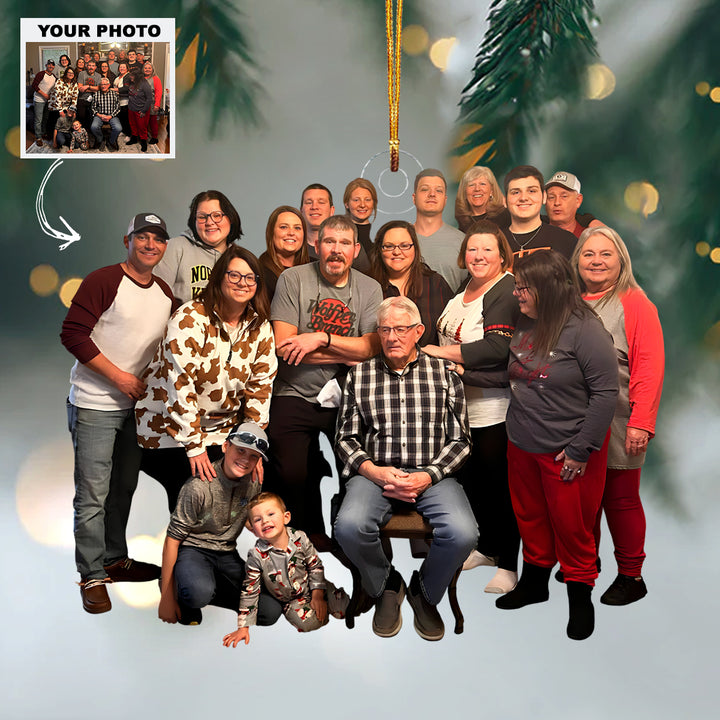 Our Cozy Christmas - Personalized Photo Mica Ornament - Customized Your Photo Ornament - Christmas Gift For Family Members