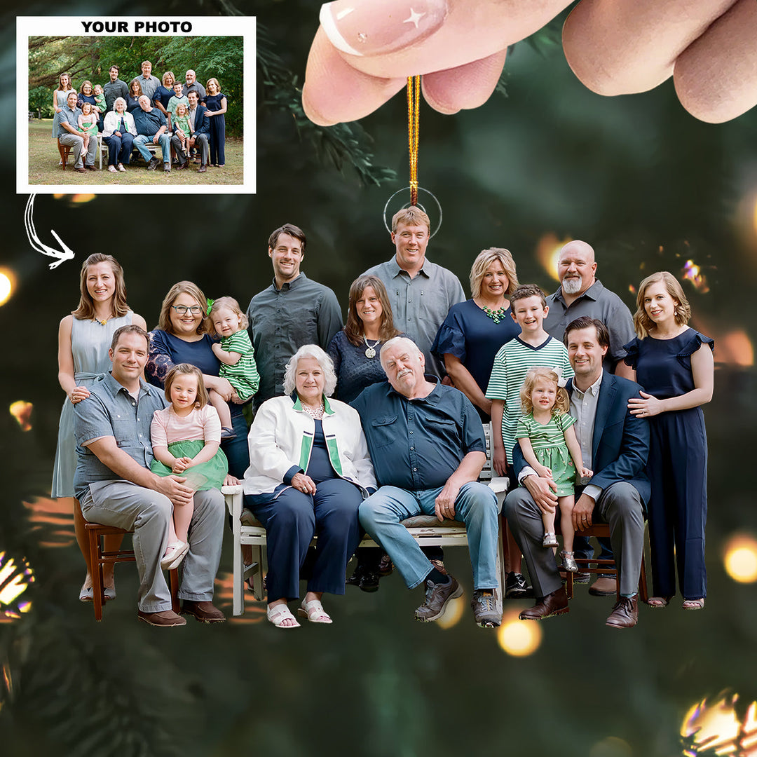 Our Little World - Personalized Photo Mica Ornament - Customized Your Photo Ornament - Christmas Gift For Family