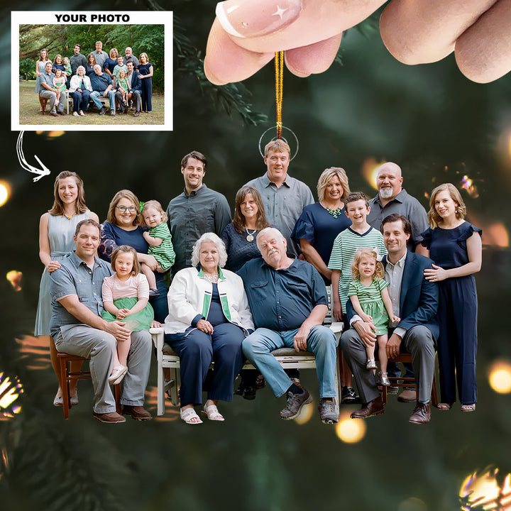 Our Little World - Personalized Photo Mica Ornament - Customized Your Photo Ornament - Christmas Gift For Family