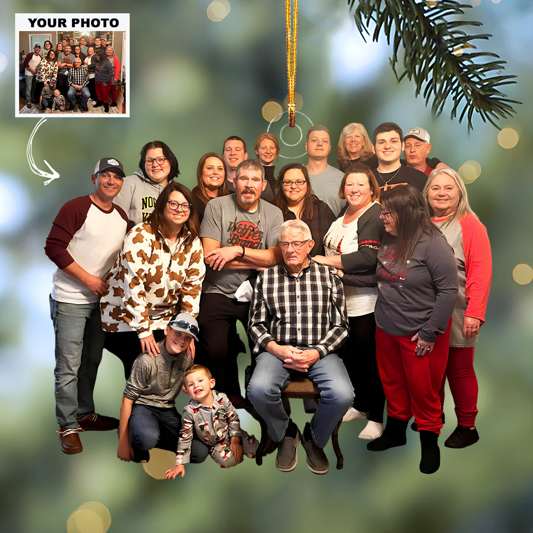 Our Cozy Christmas - Personalized Photo Mica Ornament - Customized Your Photo Ornament - Christmas Gift For Family Members