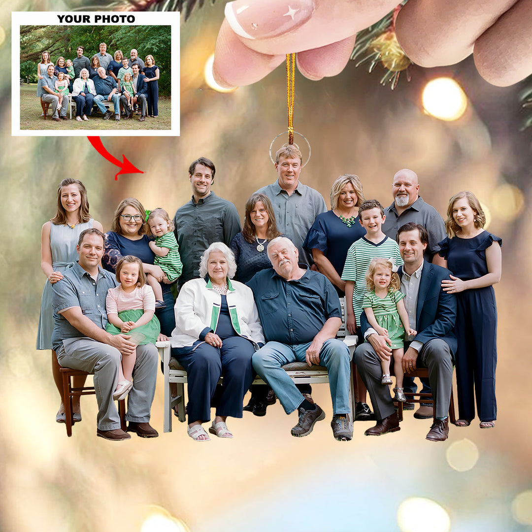 Our Little World - Personalized Photo Mica Ornament - Customized Your Photo Ornament - Christmas Gift For Family