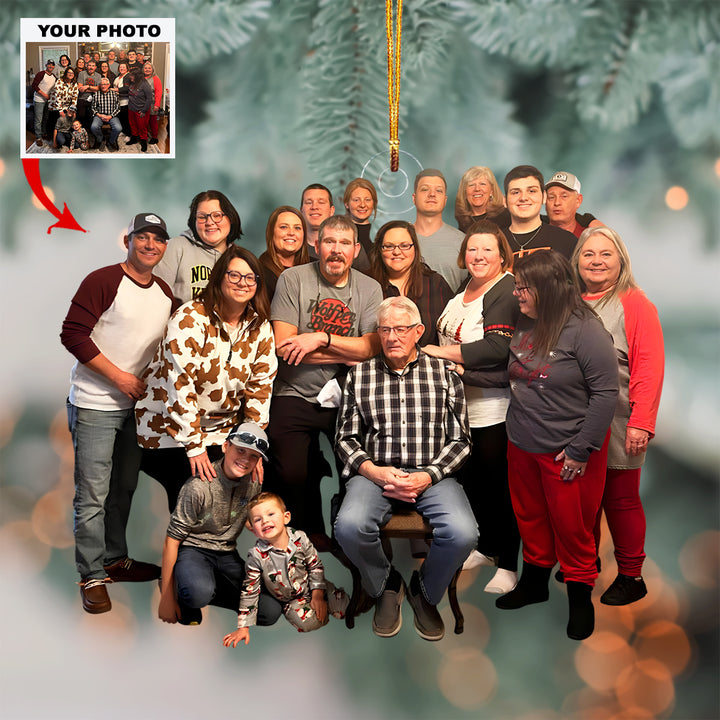 Our Cozy Christmas - Personalized Photo Mica Ornament - Customized Your Photo Ornament - Christmas Gift For Family Members