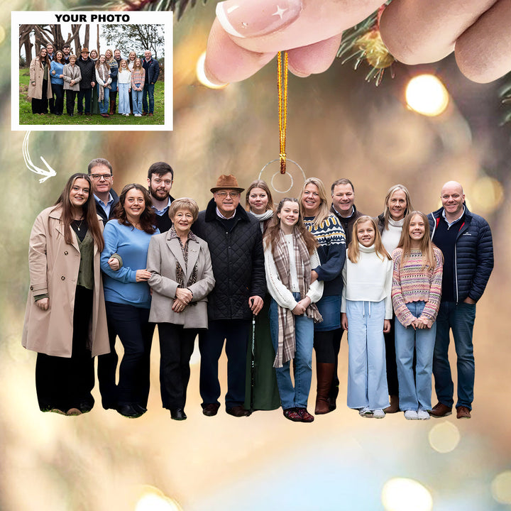 Home is Love - Personalized Photo Mica Ornament - Customized Your Photo Ornament - Christmas Gift For Family