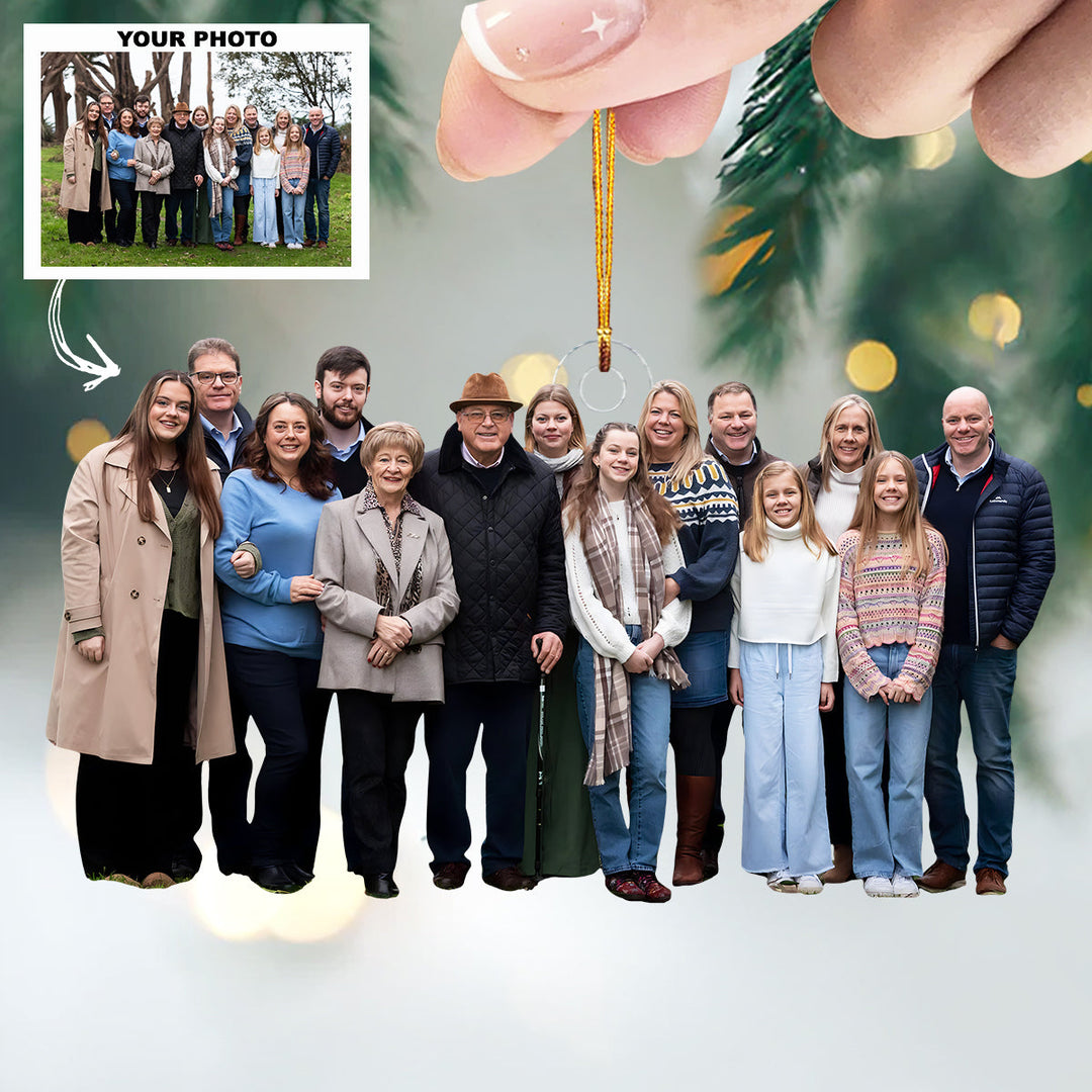 Home is Love - Personalized Photo Mica Ornament - Customized Your Photo Ornament - Christmas Gift For Family