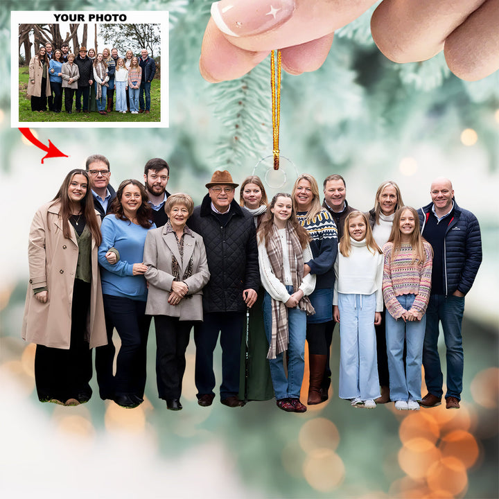 Home is Love - Personalized Photo Mica Ornament - Customized Your Photo Ornament - Christmas Gift For Family