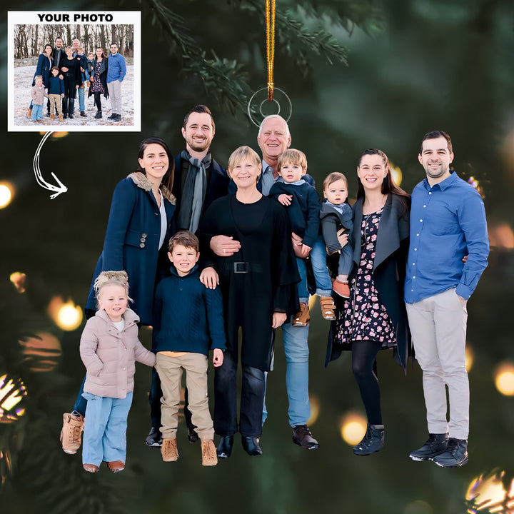 Family Blessing - Personalized Photo Mica Ornament - Customized Your Photo Ornament - Christmas Gift For Family