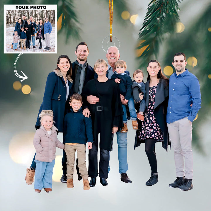 Family Blessing - Personalized Photo Mica Ornament - Customized Your Photo Ornament - Christmas Gift For Family