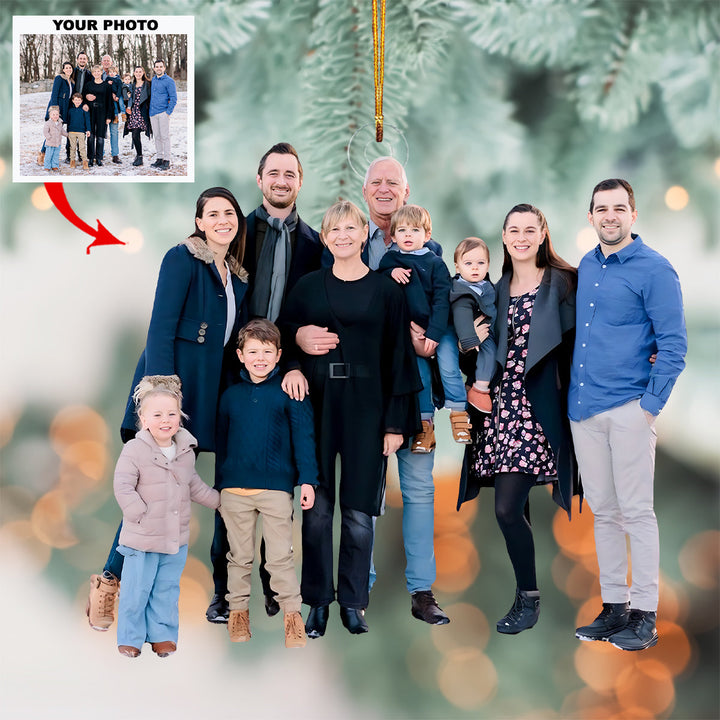 Family Blessing - Personalized Photo Mica Ornament - Customized Your Photo Ornament - Christmas Gift For Family