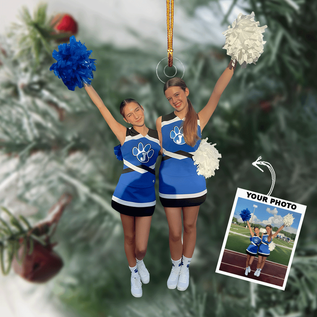 Fly High - Personalized Photo Mica Ornament - Christmas Gift For Cheerleader, Friends