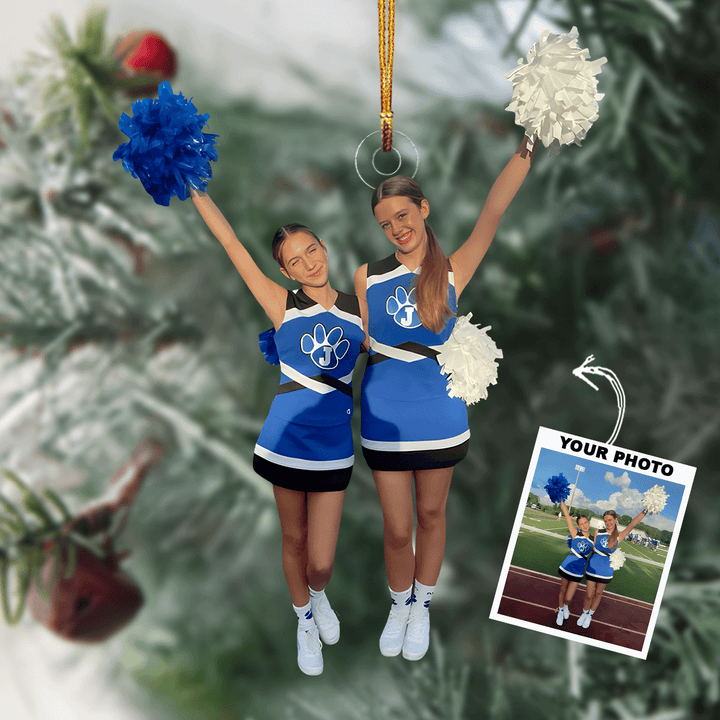 Fly High - Personalized Photo Mica Ornament - Christmas Gift For Cheerleader, Friends