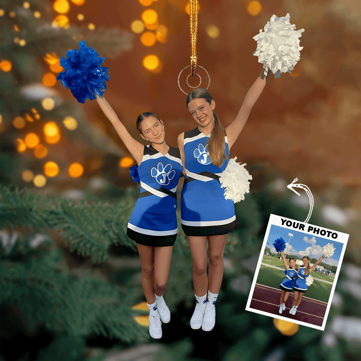Fly High - Personalized Photo Mica Ornament - Christmas Gift For Cheerleader, Friends