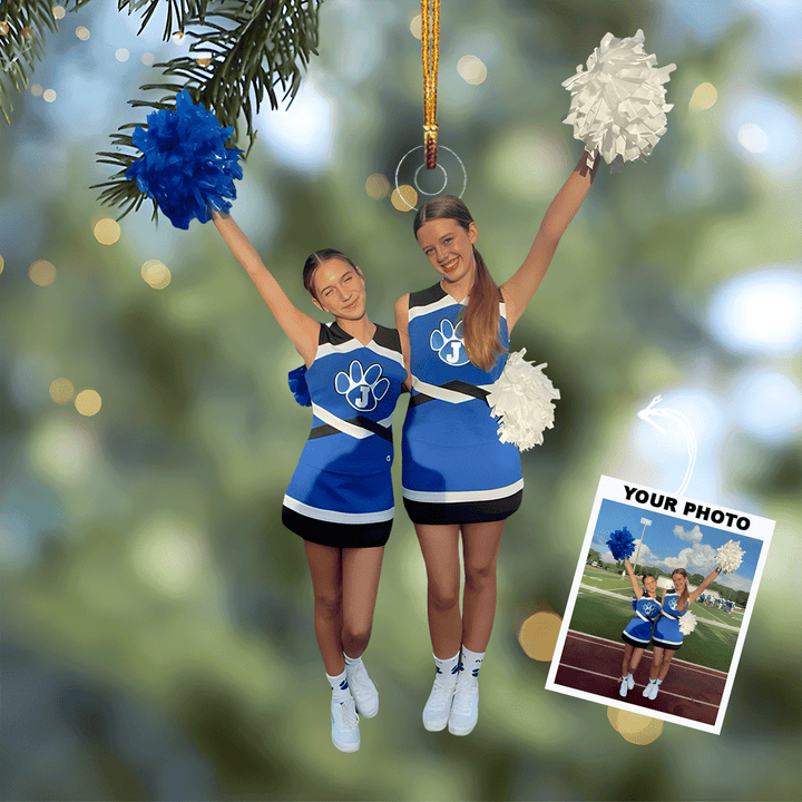 Fly High - Personalized Photo Mica Ornament - Christmas Gift For Cheerleader, Friends