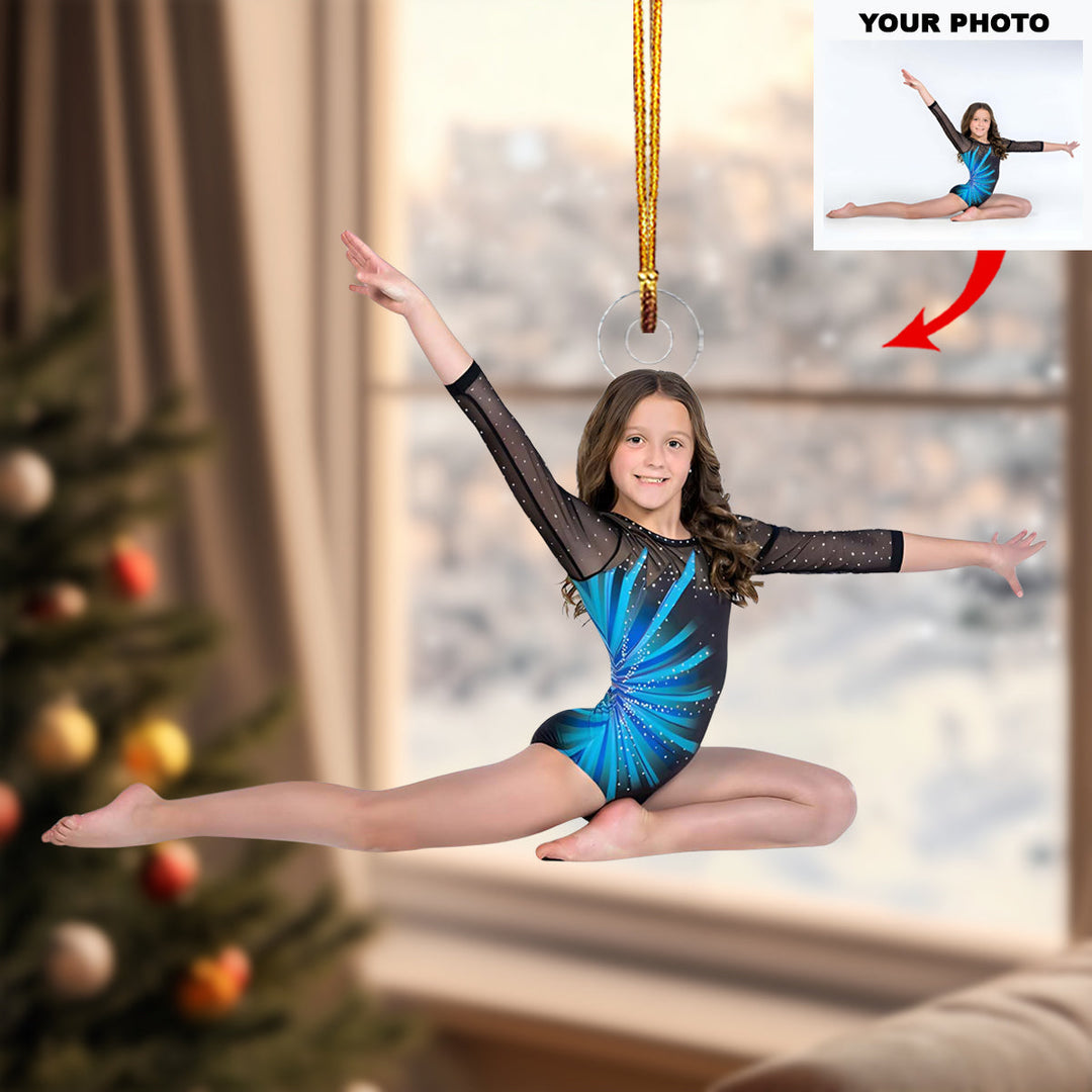 Star Leap Gymnast - Personalized Photo Mica Ornament - Christmas Gift For Kids, Family Members