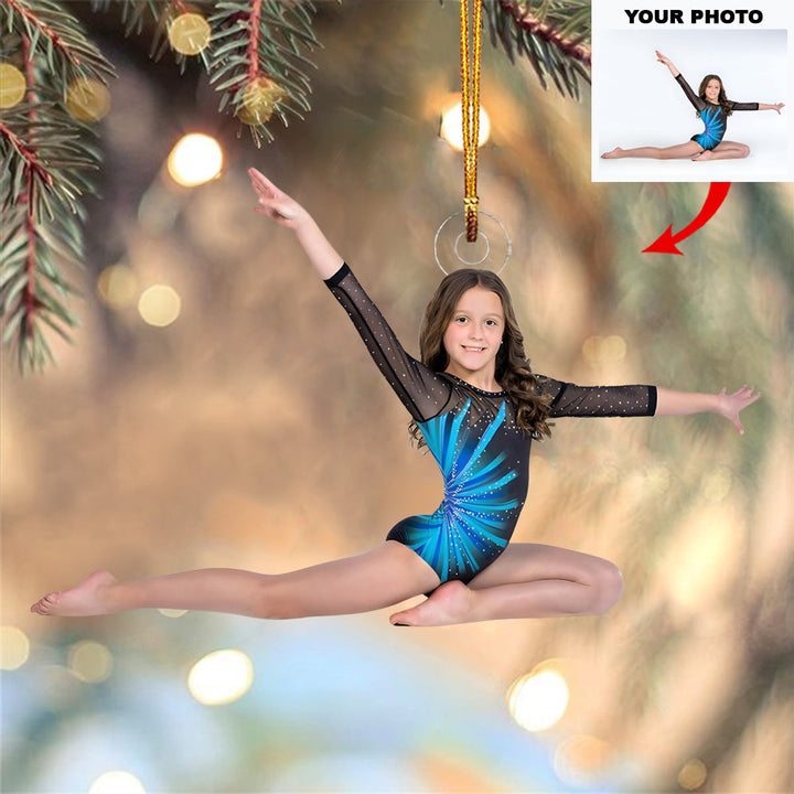 Star Leap Gymnast - Personalized Photo Mica Ornament - Christmas Gift For Kids, Family Members