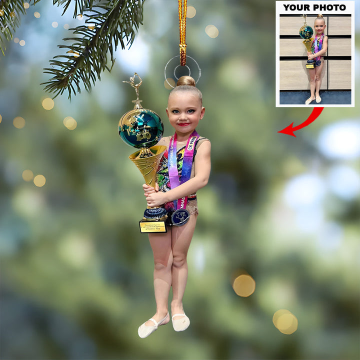 Champion’s Trophy Ornament - Personalized Photo Mica Ornament - Christmas Gift For Kids, Family Members
