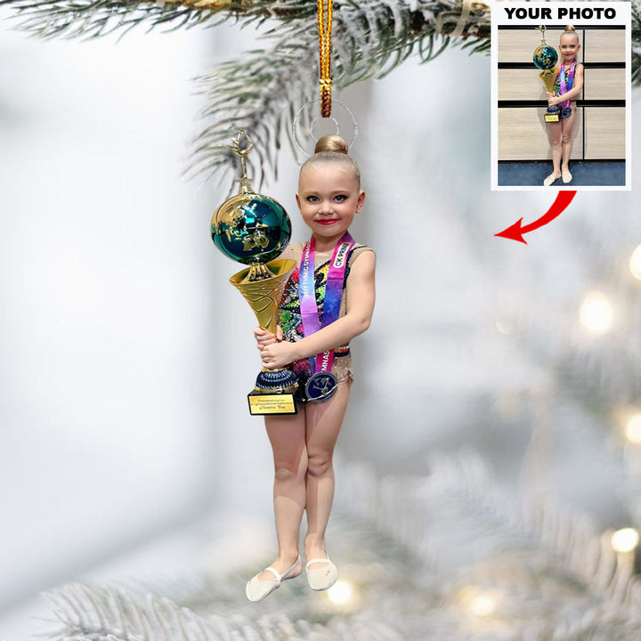 Champion’s Trophy Ornament - Personalized Photo Mica Ornament - Christmas Gift For Kids, Family Members