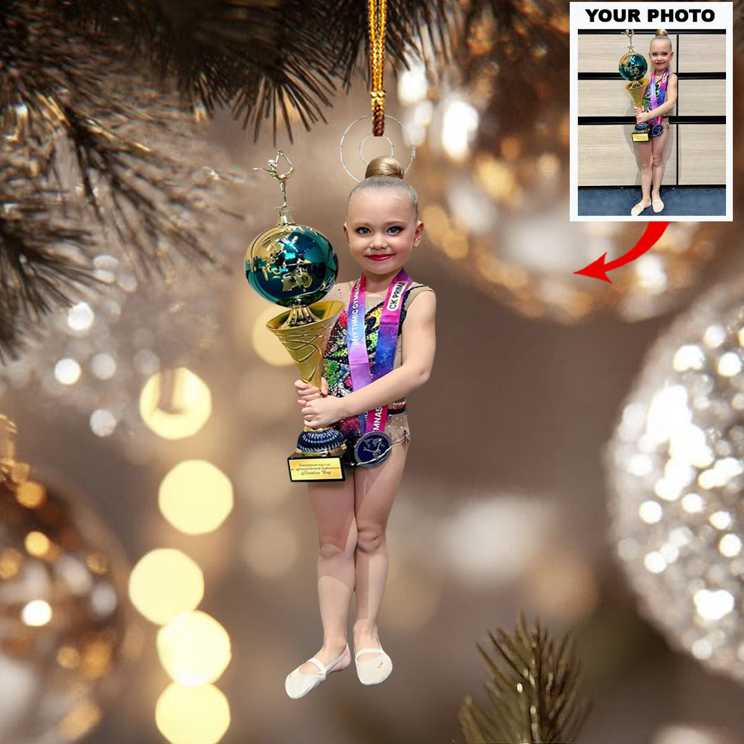 Champion’s Trophy Ornament - Personalized Photo Mica Ornament - Christmas Gift For Kids, Family Members
