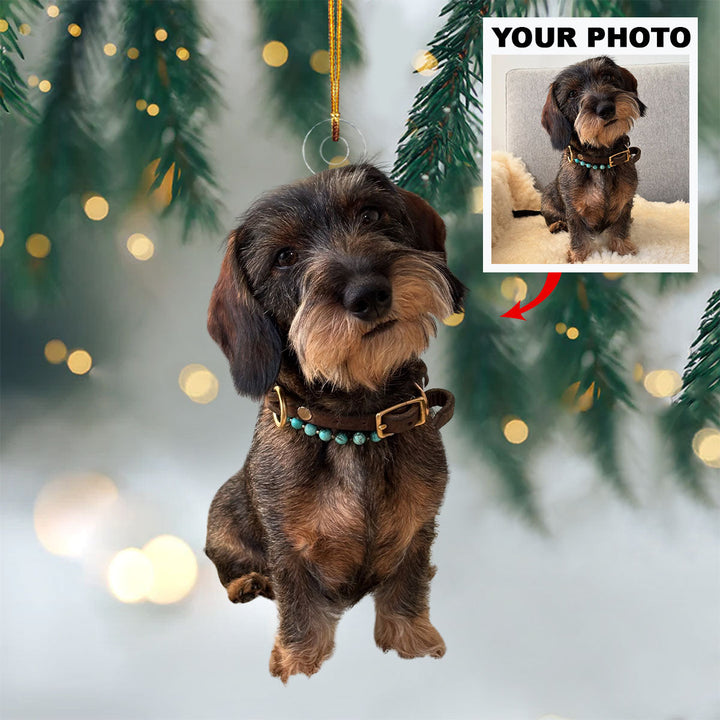 Puppy Joy - Personalized Photo Mica Ornament - Christmas Gift For Pet Lovers