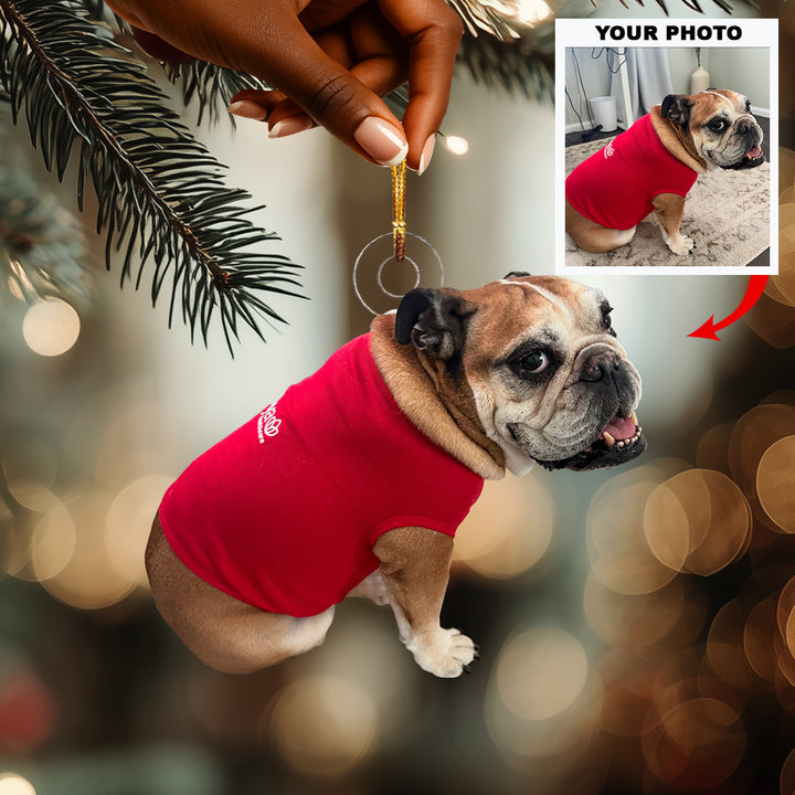 My Goofy Little Pup - Personalized Photo Mica Ornament - Christmas Gift For Bulldogs Parents, Bulldogs Lovers