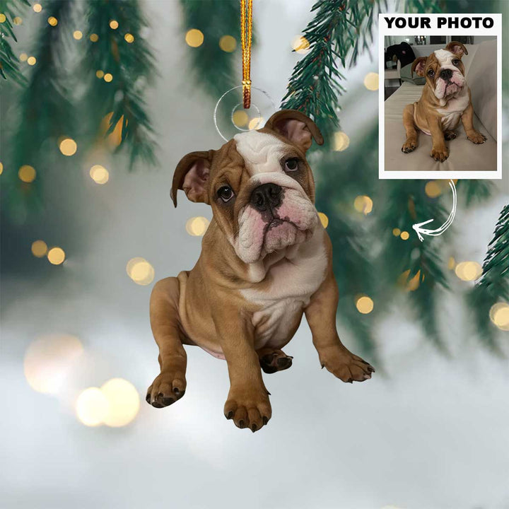 My Goofy Little Pup - Personalized Photo Mica Ornament - Christmas Gift For Bulldogs Parents, Bulldogs Lovers