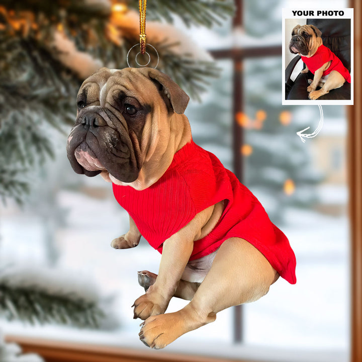 My Goofy Little Pup - Personalized Photo Mica Ornament - Christmas Gift For Bulldogs Parents, Bulldogs Lovers