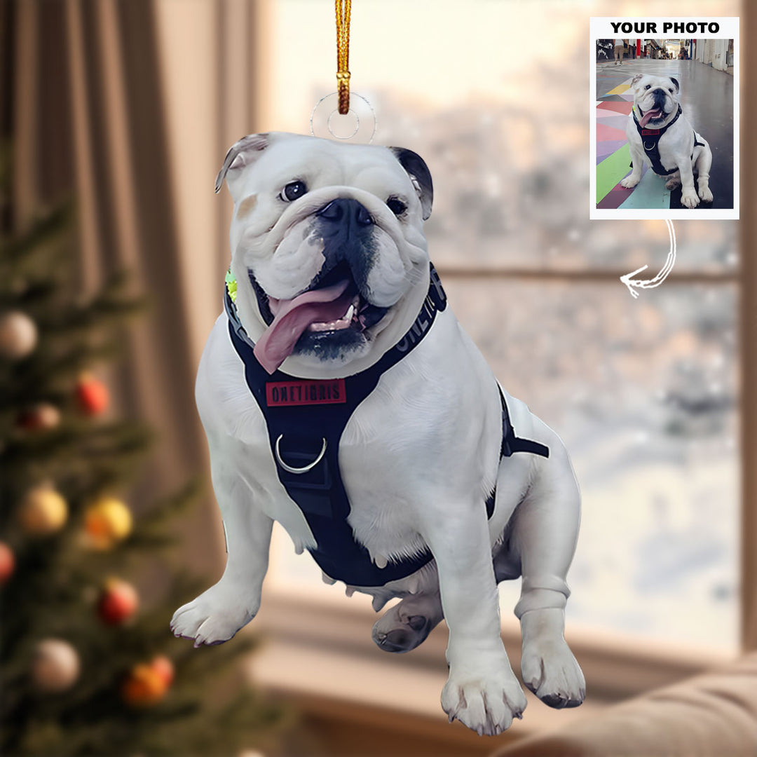 My Goofy Little Pup - Personalized Photo Mica Ornament - Christmas Gift For Bulldogs Parents, Bulldogs Lovers