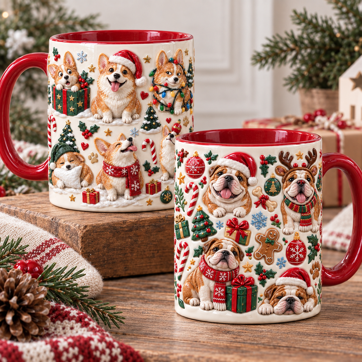 Merry Paws Christmas Accent Mug - Christmas Gift For Dog Lovers