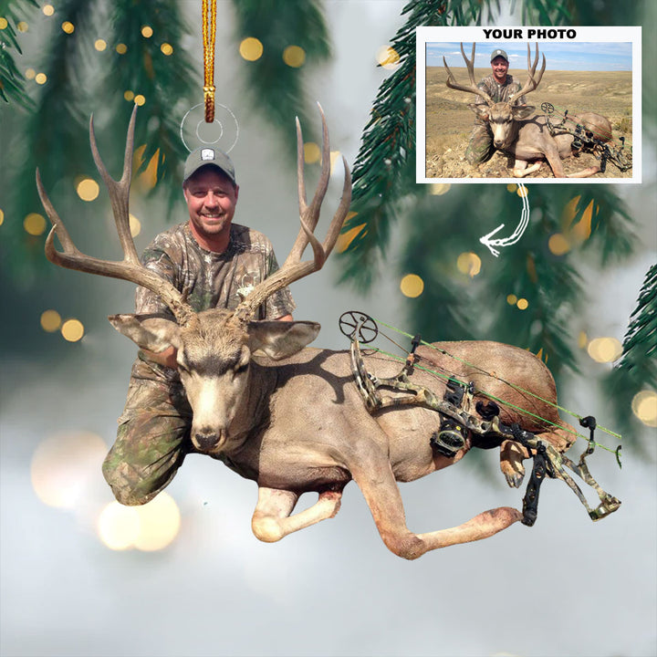 Hunter Buck - Personalized Photo Mica Ornament - Christmas Gift For Hunting Lovers