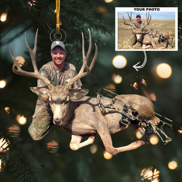 Hunter Buck - Personalized Photo Mica Ornament - Christmas Gift For Hunting Lovers