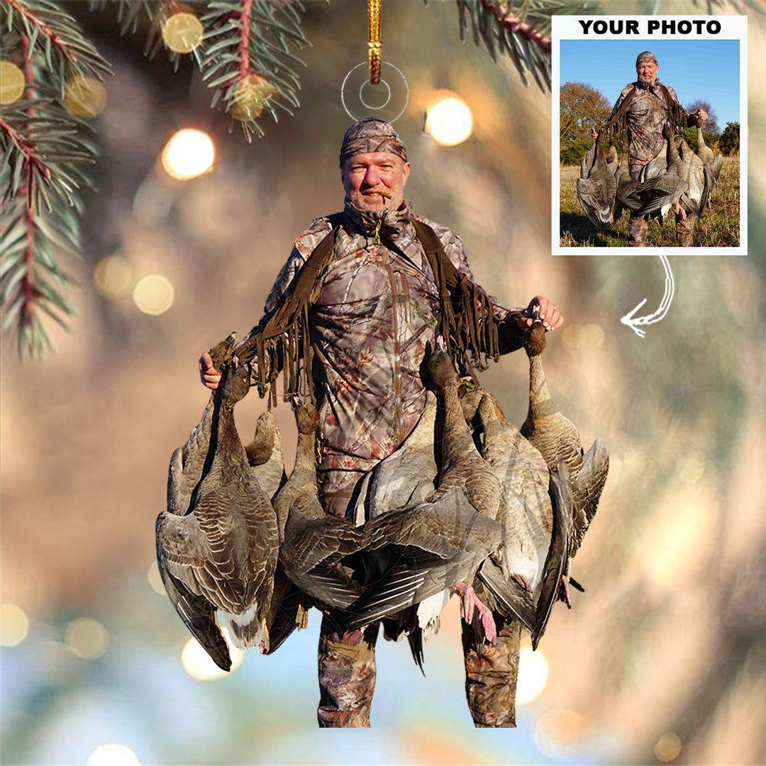 Goose Hunter - Personalized Photo Mica Ornament - Christmas Gift For Hunting Lovers