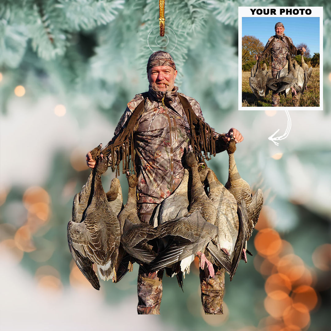 Goose Hunter - Personalized Photo Mica Ornament - Christmas Gift For Hunting Lovers